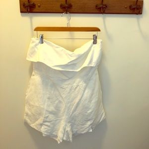 White zip up back romper